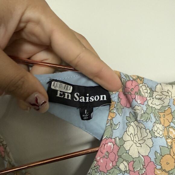 Anthropologie En Saison Women Cottagecore Dress Large Midi Peasant Boho Romantic - Picture 4 of 8